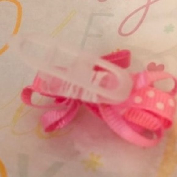 Polka-Dotted Baby Loop Bow Barrettes - Picture 5 of 5